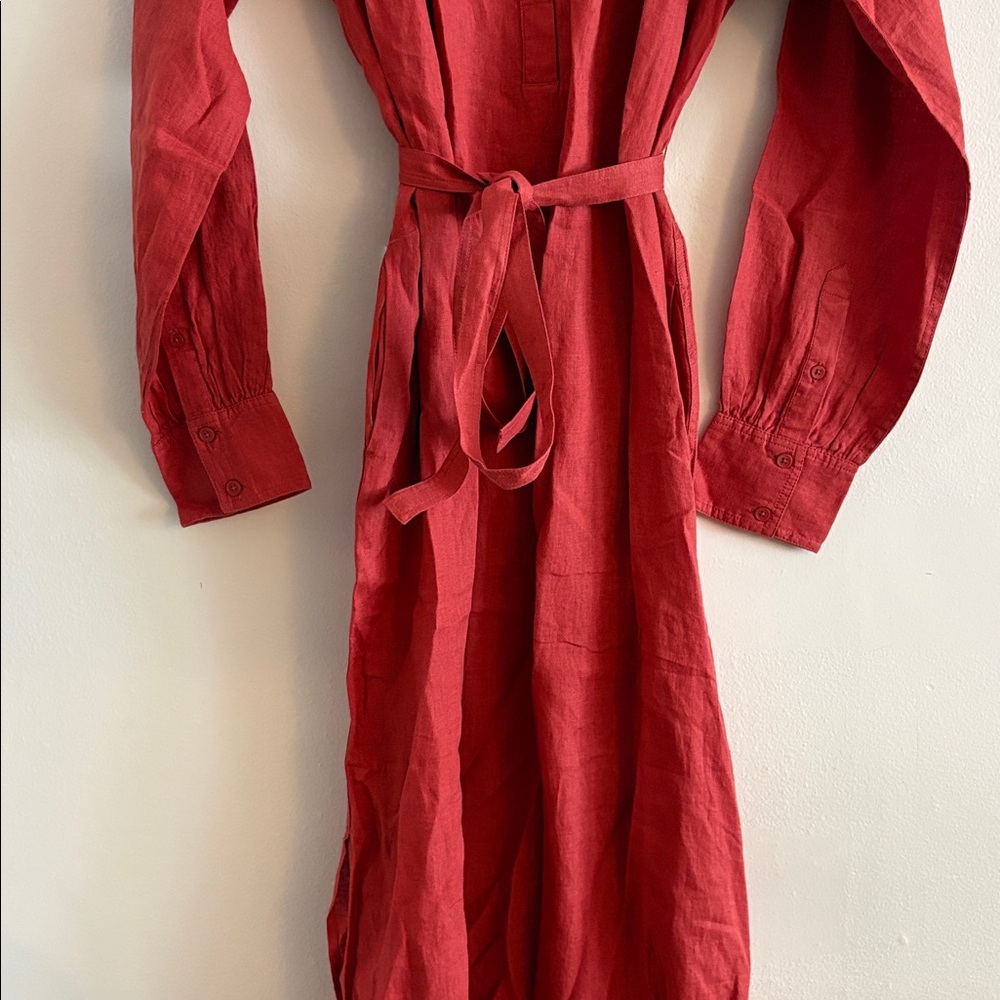 NWT J. Crew Cabana Dress in Linen Size Large Tall - Picture 5 of 11